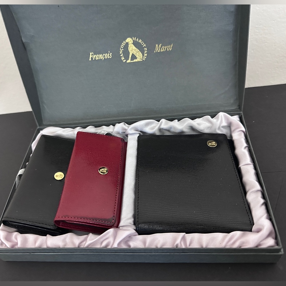 Vintage Francois Marot Paris - 2 key holders + Wallet (bundle)